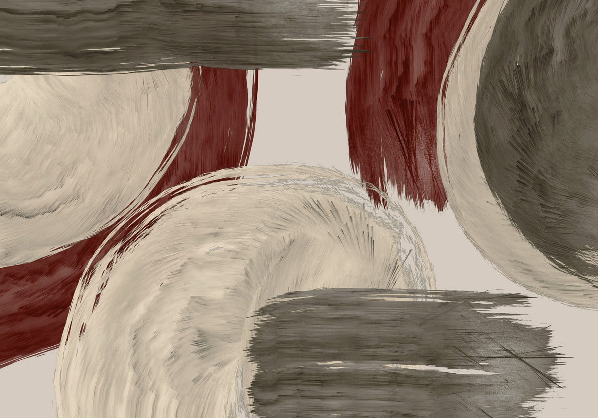 Modern Earthy Tonal Brushstrokes Wall Mural