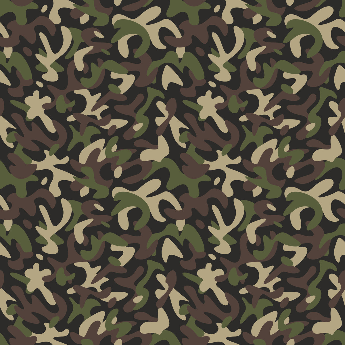 Classic Woodland Camouflage Pattern Wallpaper⁠ in your room — zoomed