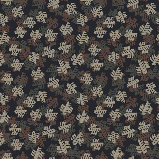 Muted Earthy Leaf Silhouette Wallpaper⁠