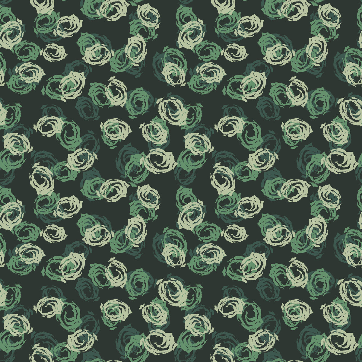 Minimalist Forest Green Swirls Wallpaper⁠