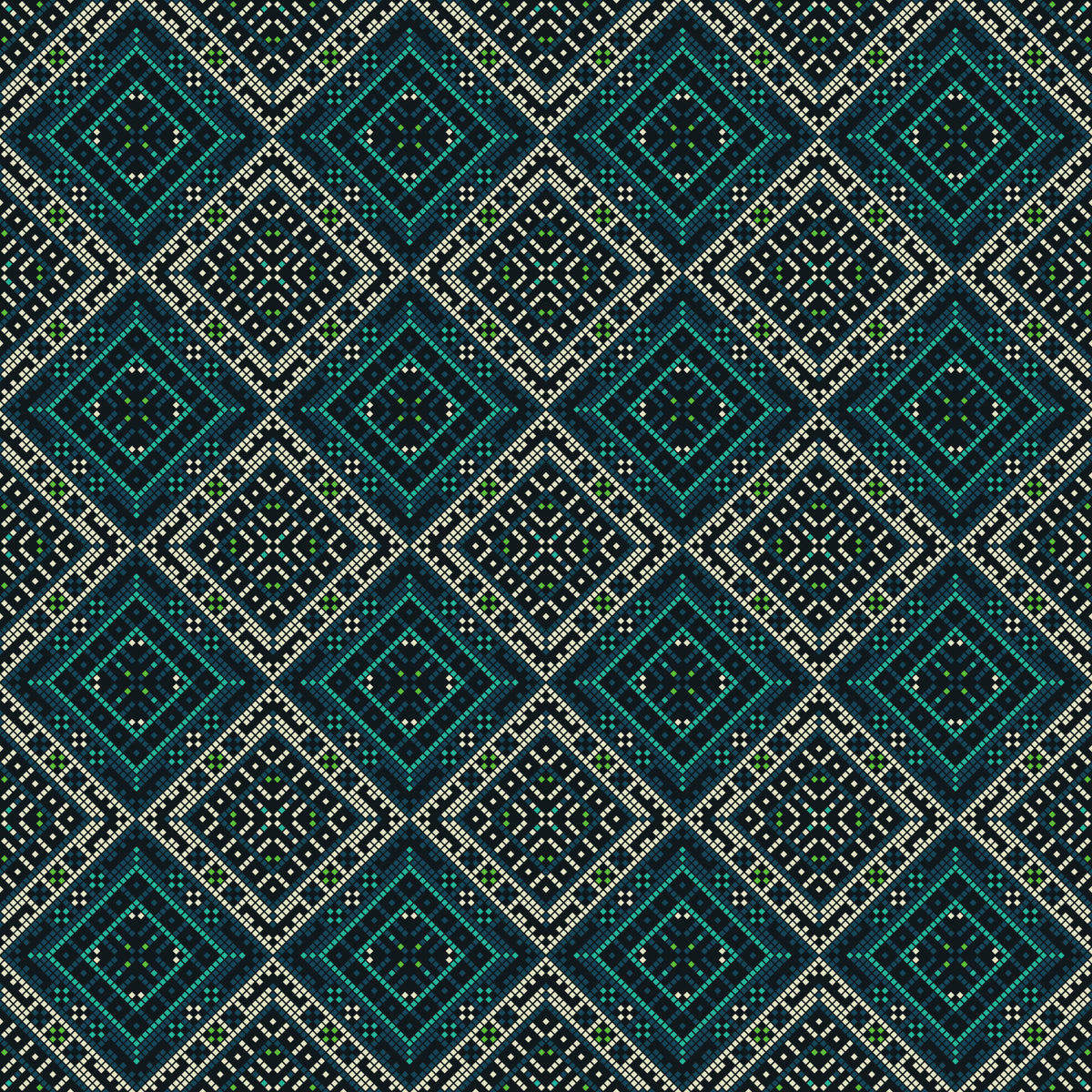 Geometric Pixel Diamond Grid Wallpaper⁠ in your room — zoomed