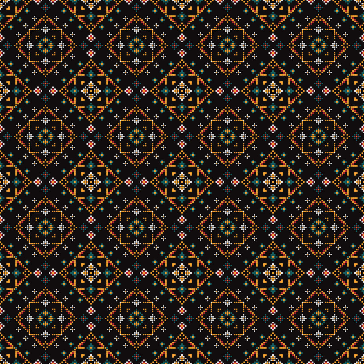 Geometric Cross-Stitch Rhythm Wallpaper⁠