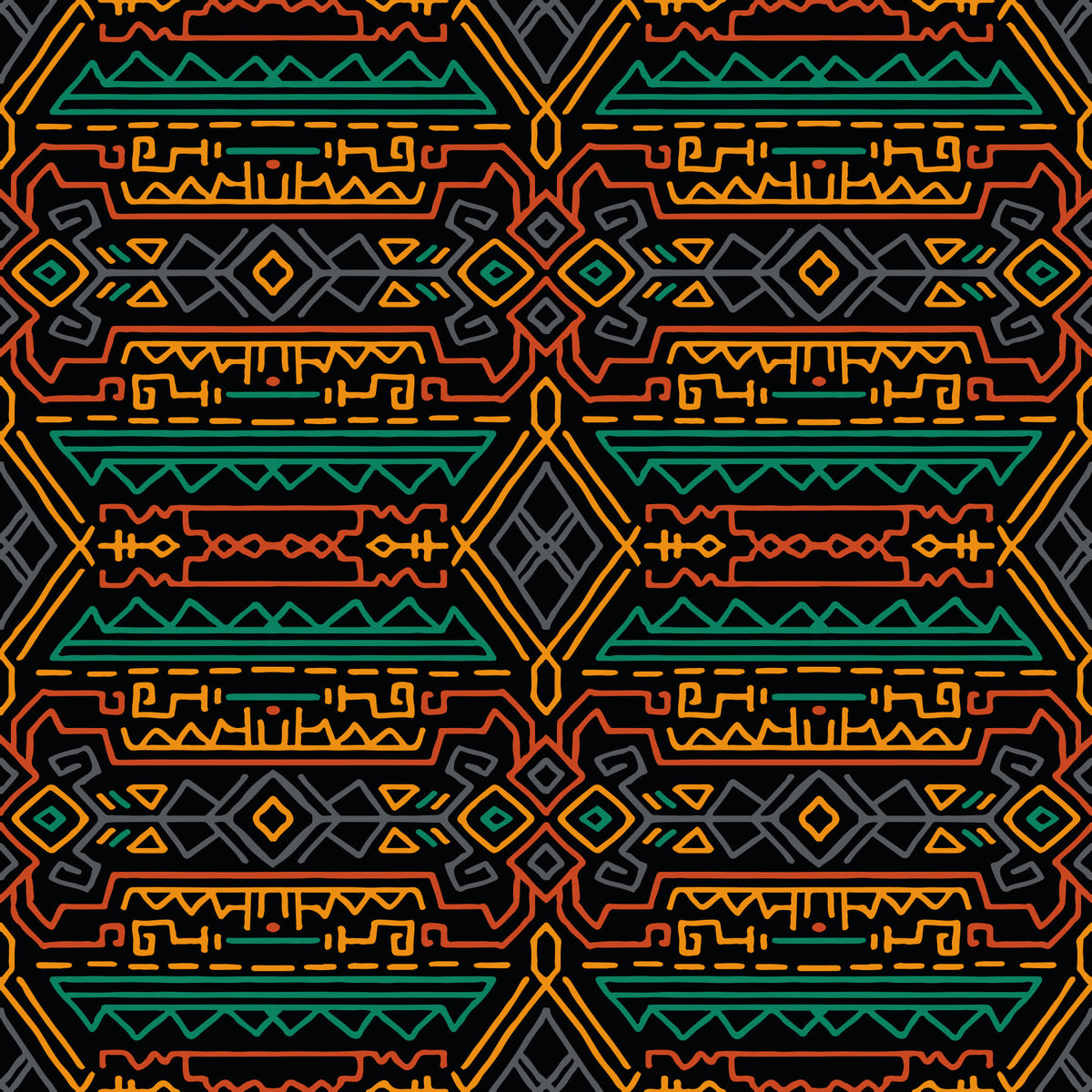 Tribal Geometric Pattern Mural Wallpaper⁠