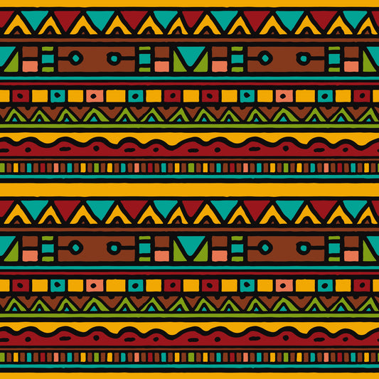 Tribal Folk Geometric Pattern Wallpaper⁠