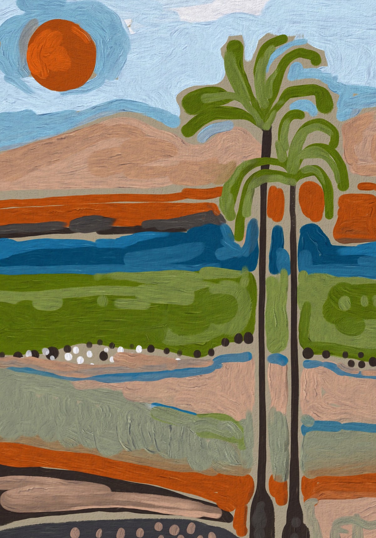 Sunlit Tropical Grove Mural Wall Mural in your room — zoomed