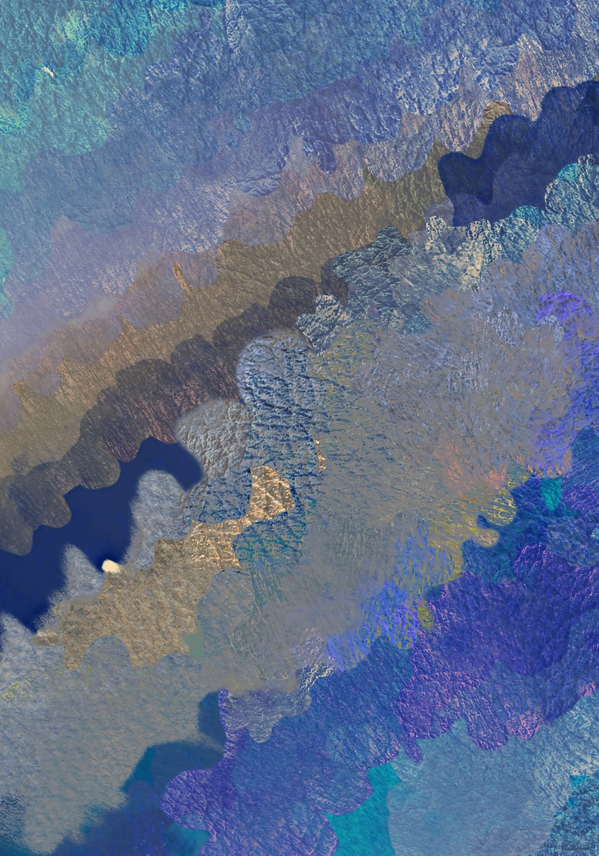 Cerulean Layers Abstract Art Wall Mural