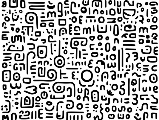 Minimalist Black and White Doodle Art Wall Mural