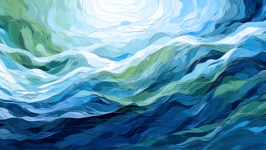 Ethereal Azure Flow Abstract Wall Mural