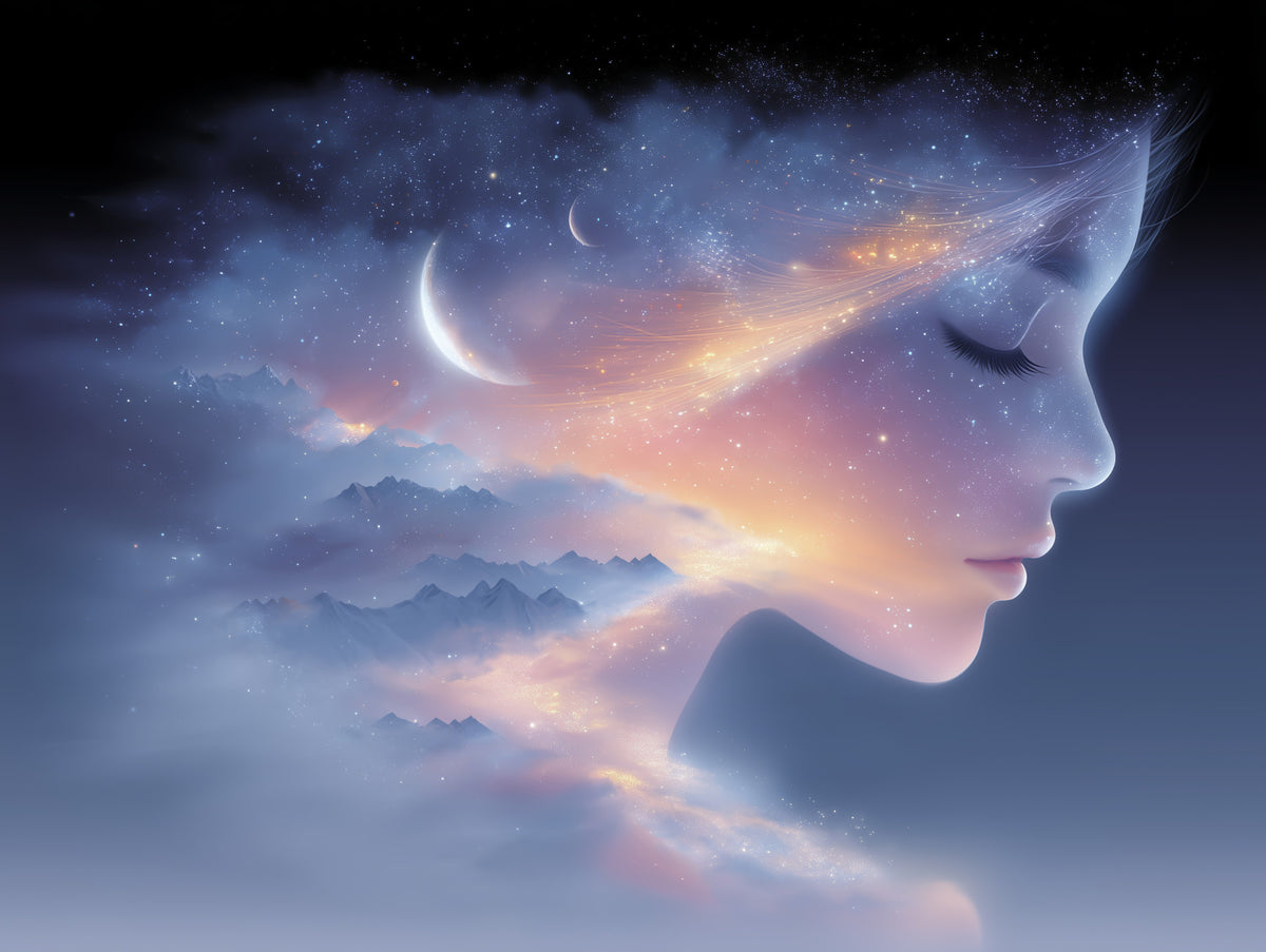 Celestial Dreamer Portrait Wall Mural in your room — zoomed