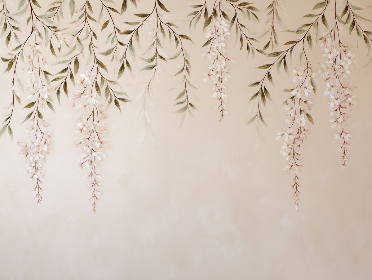 Minimalist Botanical Weeping Boughs Wall Mural
