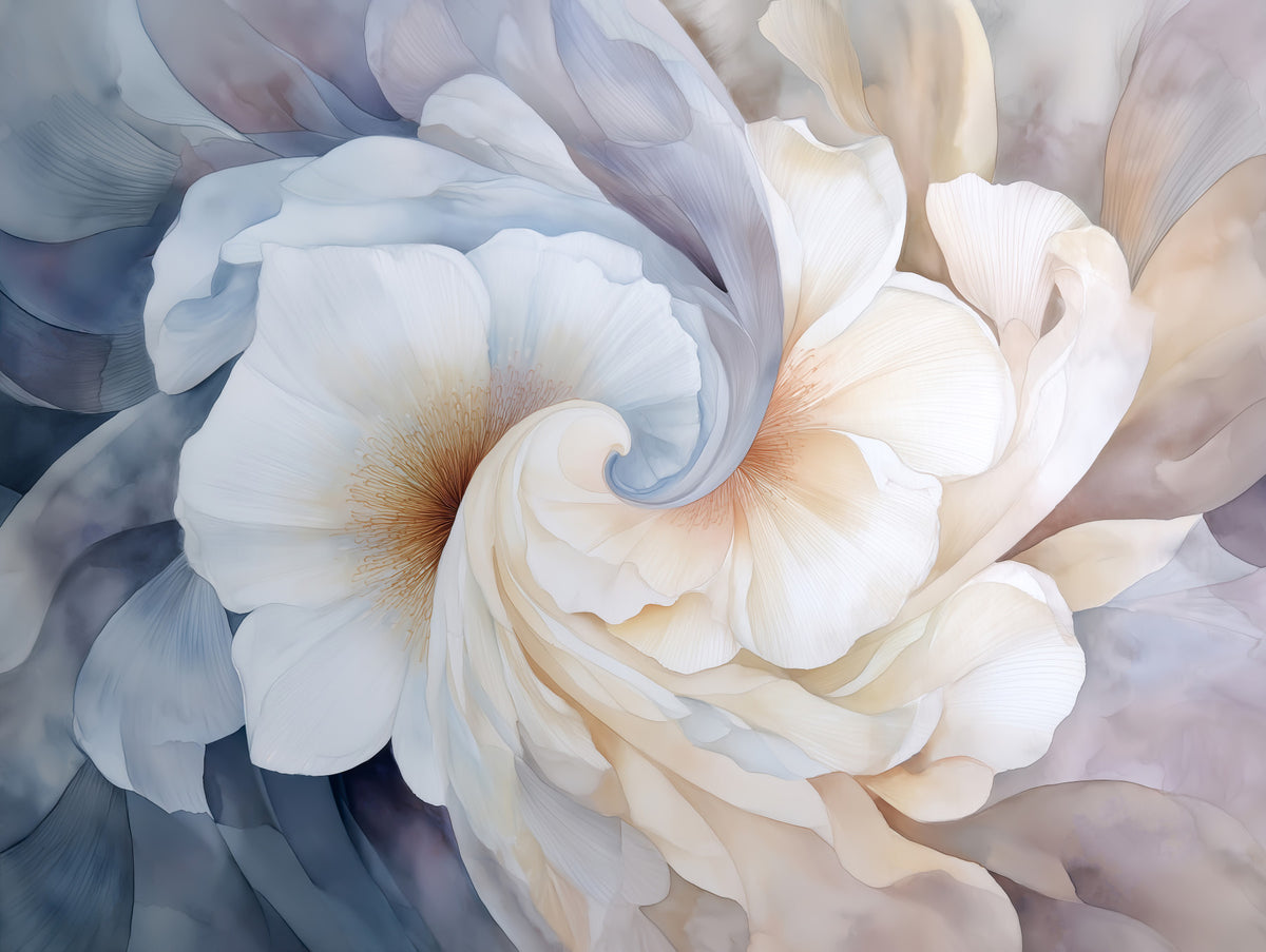 Floral Yin Yang Serenity Wall Mural in your room — zoomed
