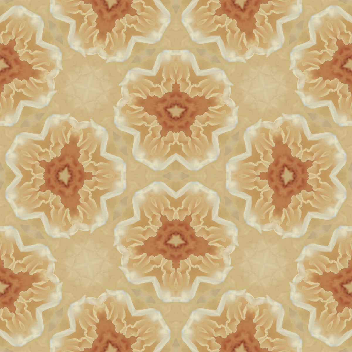 Golden Petal Kaleidoscope Pattern Wallpaper⁠