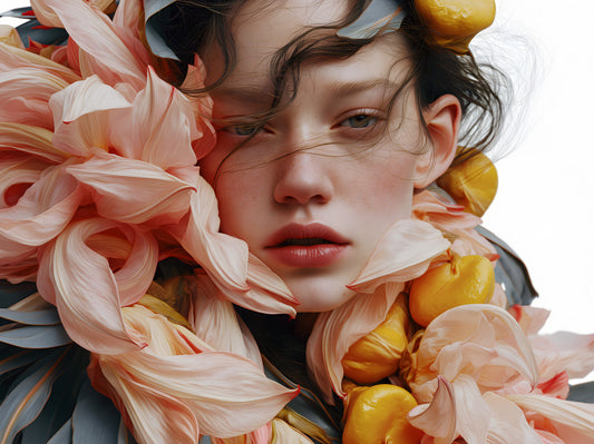 Ethereal Floral Portrait Wall Mural