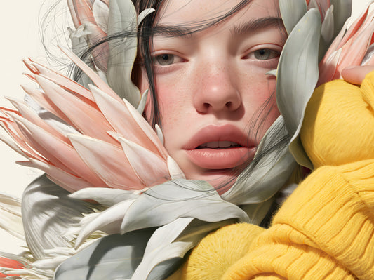 Ethereal Botanical Portrait Study Wall Mural