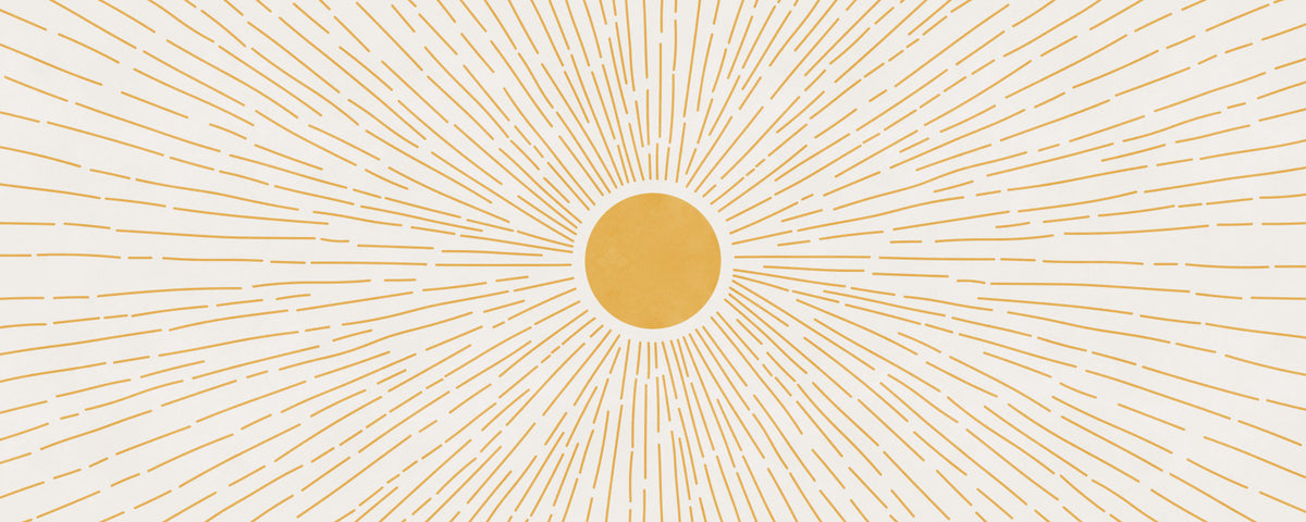 Golden Sunburst Minimalist Rays Wall Mural