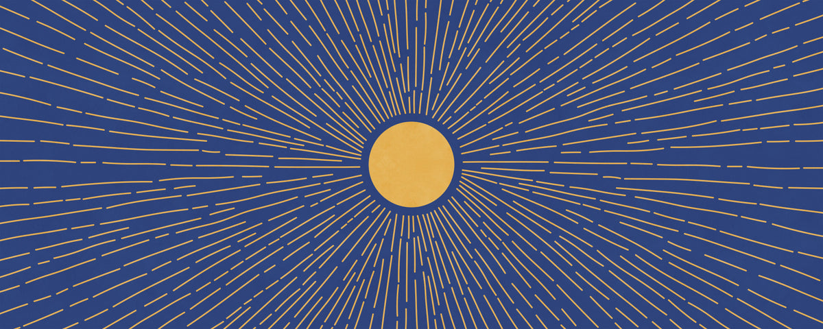 Radiant Solar Burst Abstract Wall Mural