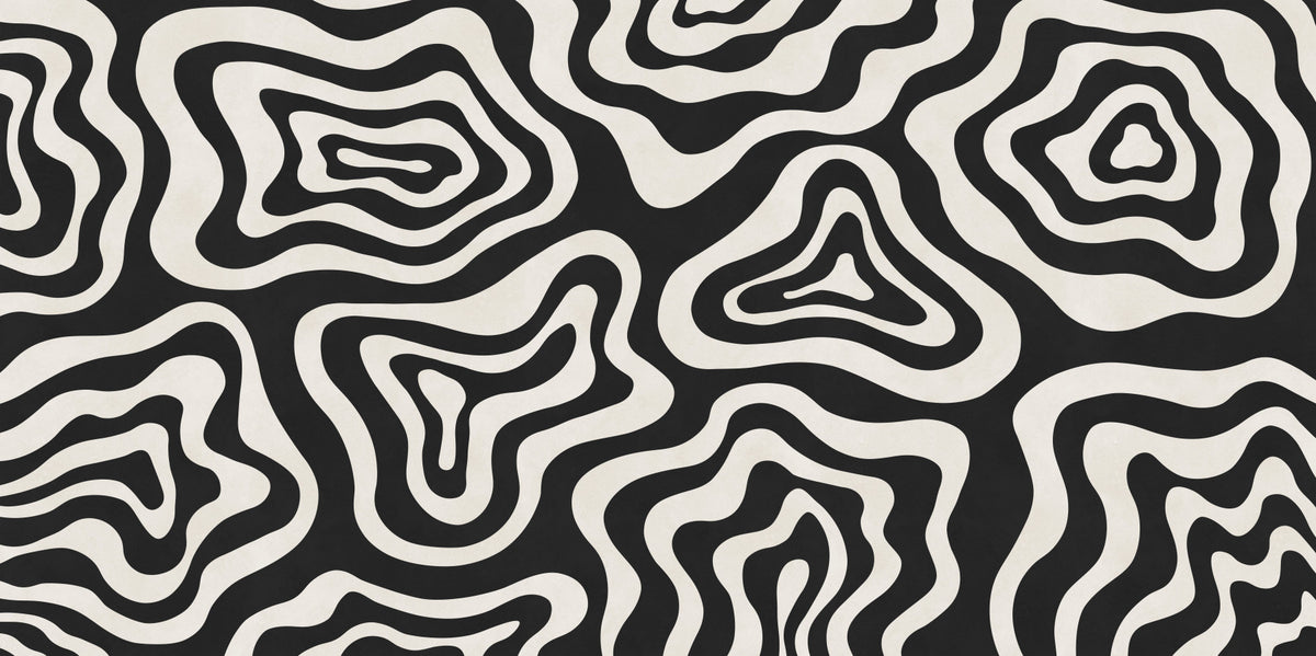 Organic Monochrome Swirls Wall Mural
