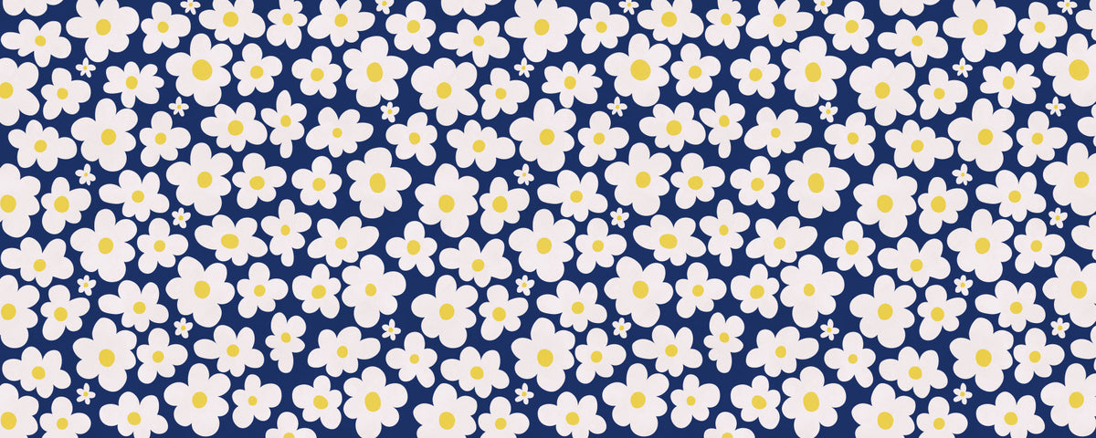 Midnight Daisy Field Pattern Wall Mural