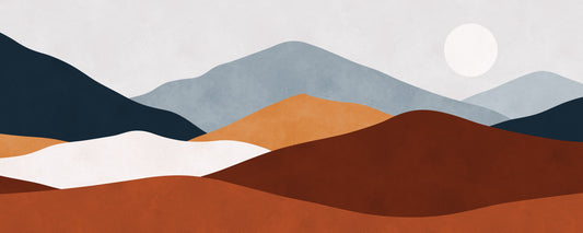 Minimalist Painted Mountain Horizon Wall Mural