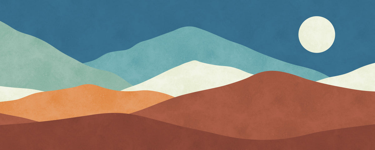 Minimalist Desert Dusk Landscape Wall Mural