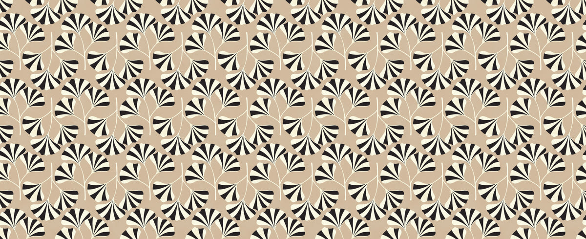 Minimalist Ginko Leaf Pattern Wall Mural