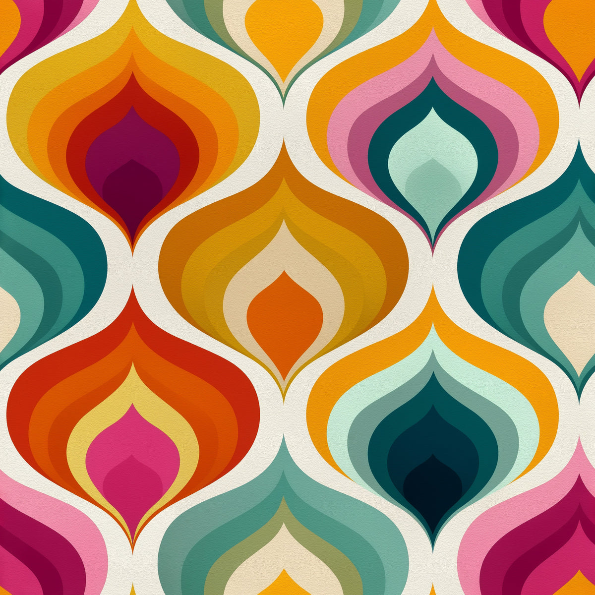 Abstract Mid-Century Waves Wallpaper⁠