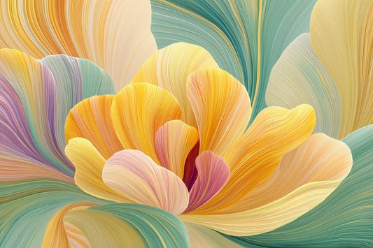 Pastel Petal Layers Wall Mural