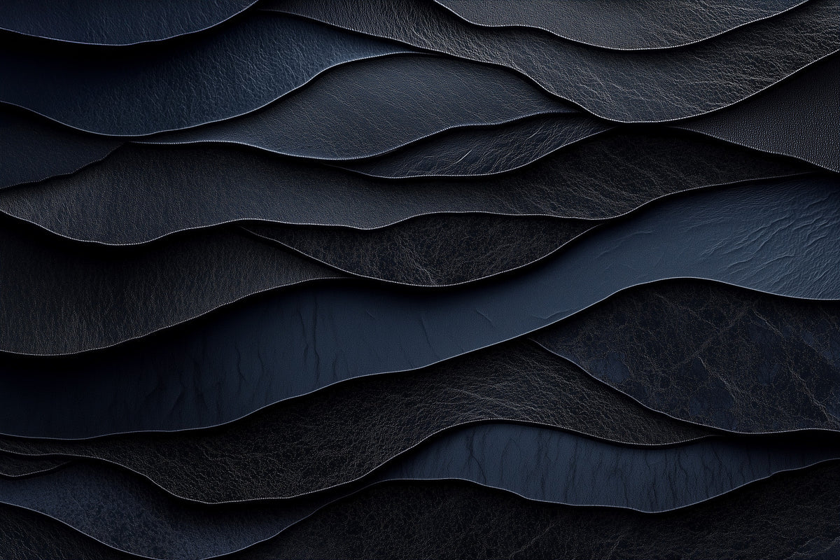 Dark Midnight  Leather Layers Wall Mural in your room — zoomed
