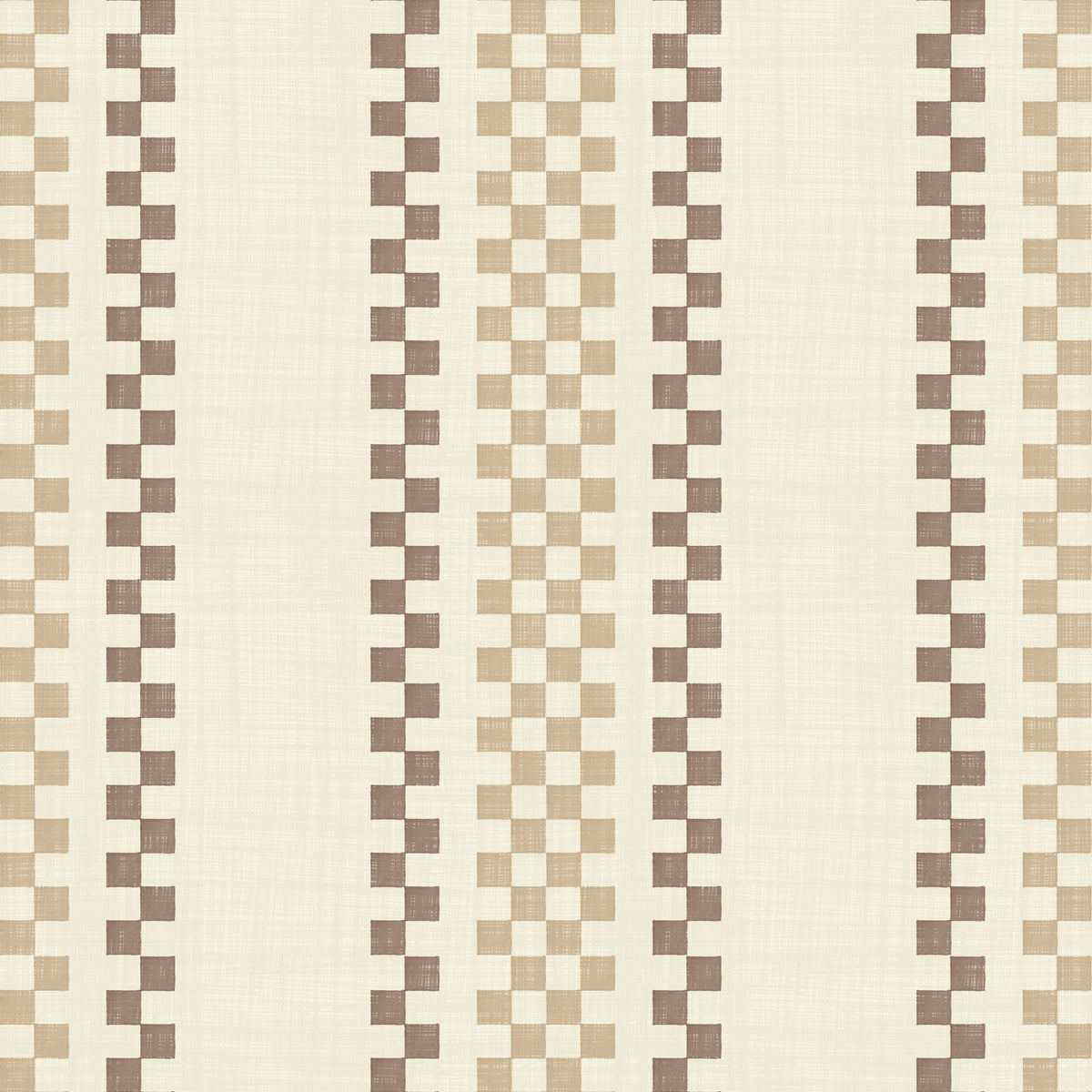 Ticking Checker Stripes - Beige & Chocolate Wallpaper⁠ in your room — zoomed