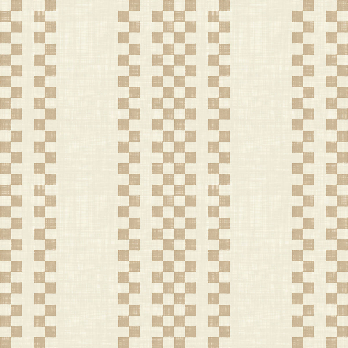 Ticking Checker Stripes - Beige Wallpaper⁠