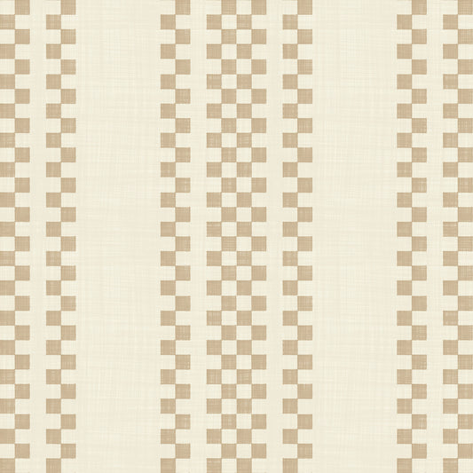 Ticking Checker Stripes - Beige Wallpaper⁠