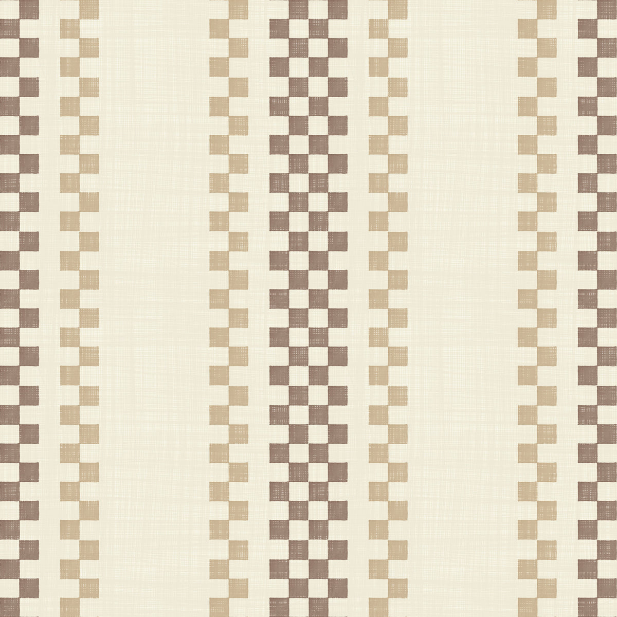 Ticking Checker Stripes - Chocolate & Beige Wallpaper⁠ in your room — zoomed