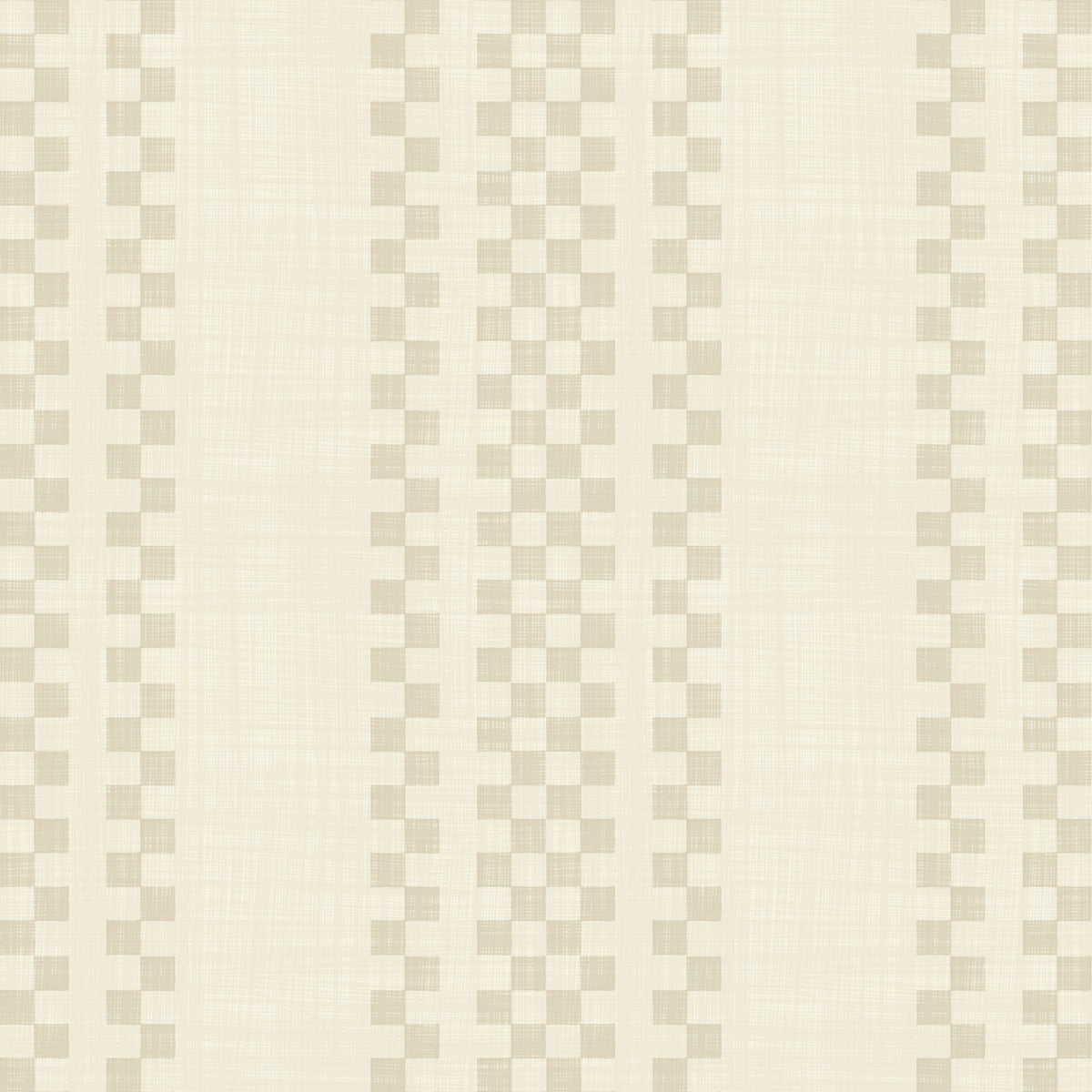 Ticking Checker Stripes - Cream Wallpaper⁠