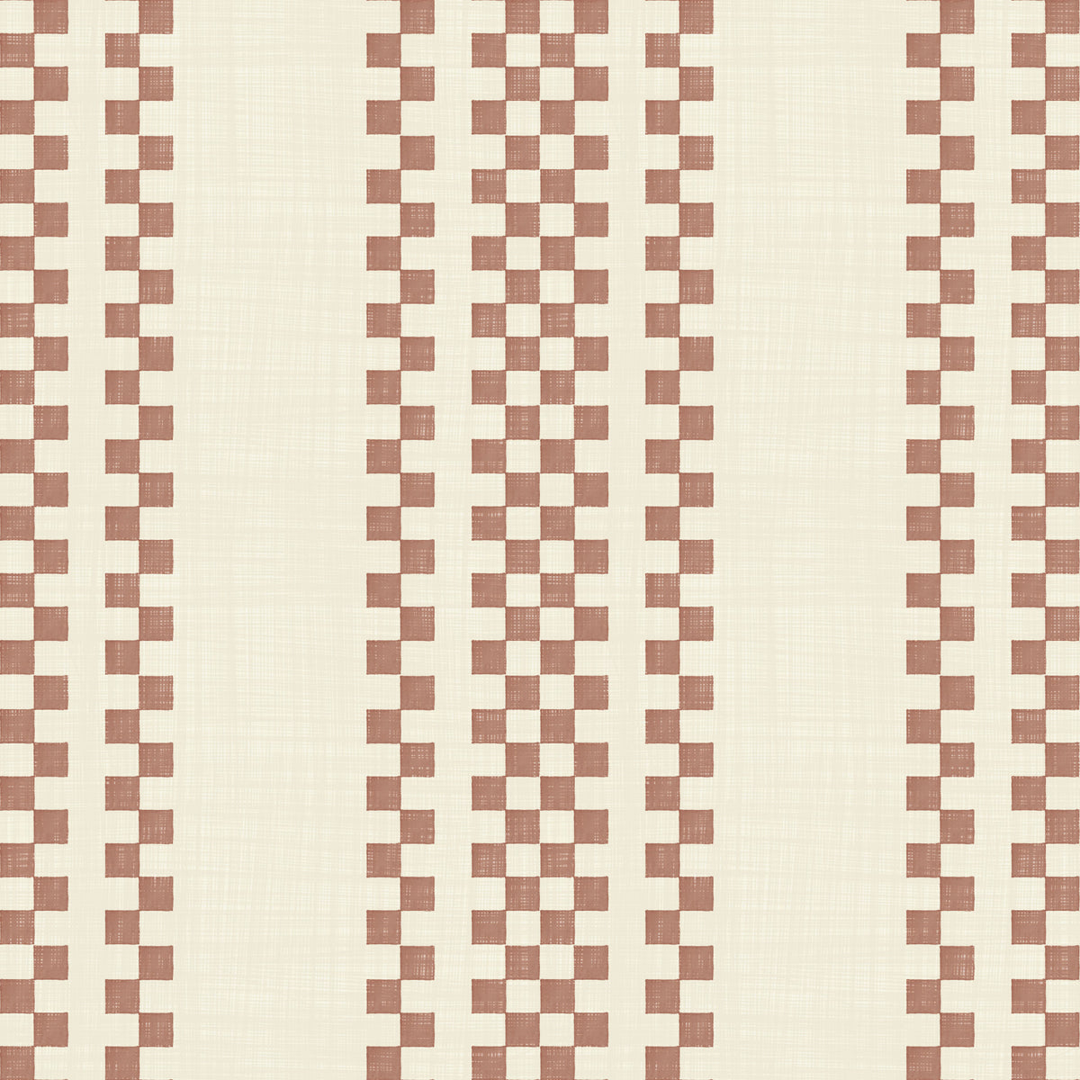Ticking Checker Stripes - Terracotta Wallpaper⁠ in your room — zoomed