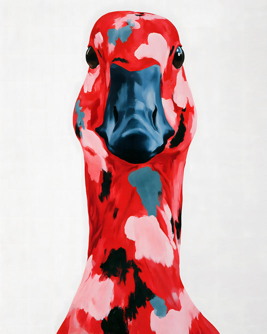 Abstract Painted Goose Portrait Wall Mural