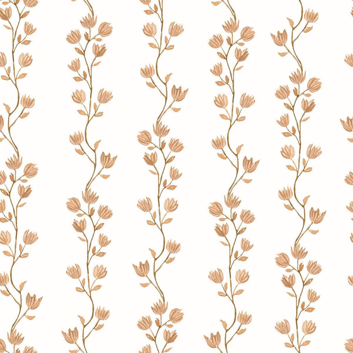 Serene Beige Botanical Vines Wallpaper⁠