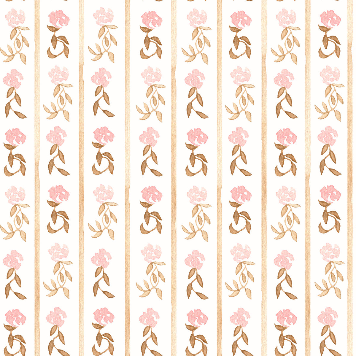 Watercolor Blush Rose Stripe Wallpaper⁠