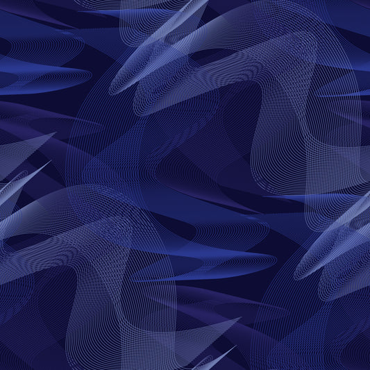 Navy Geometric Rhythmic Arcs Wallpaper⁠