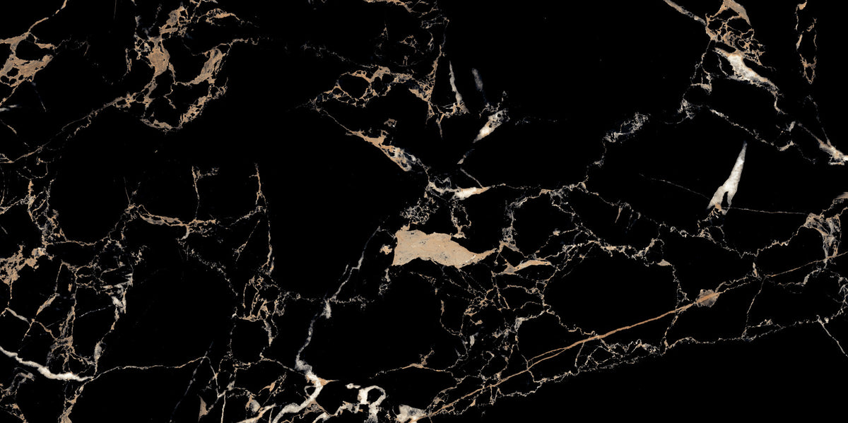 Black Gold Marble Luxury Wallpaper Wall Mural in your room — zoomed