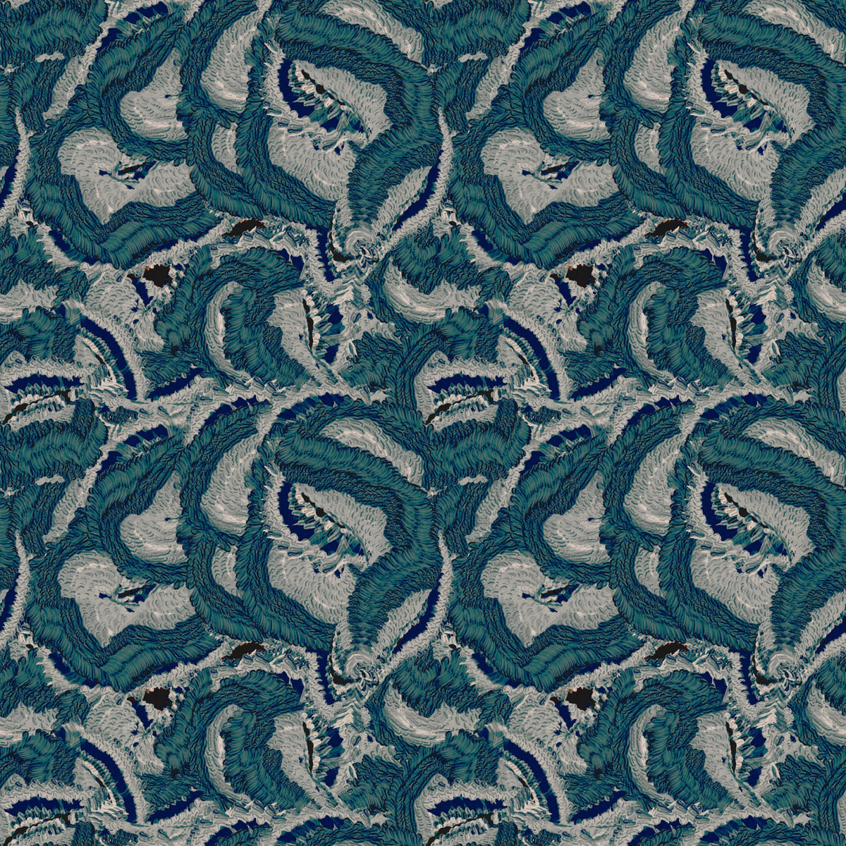 Textured Teal Waves Wallpaper⁠