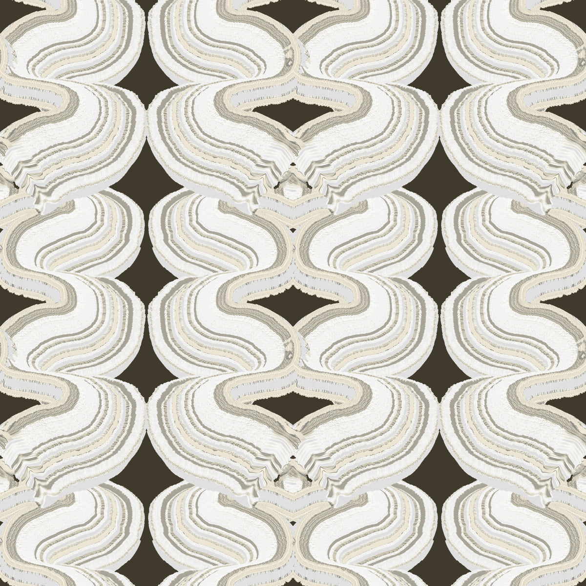 Modern Geometric Ribbon Waves Wallpaper⁠ in your room — zoomed