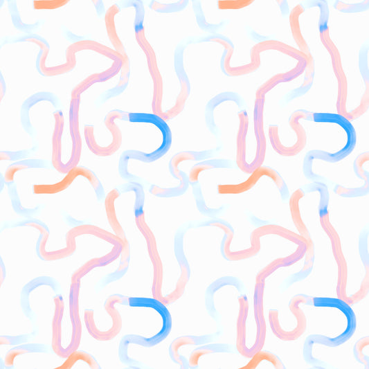 Soft Pastel Ribbon Swirls Wallpaper⁠