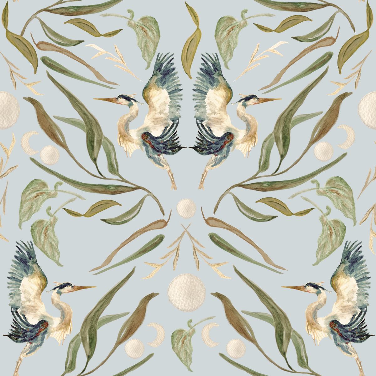 Blue Heron Moon Cycle Wallpaper⁠