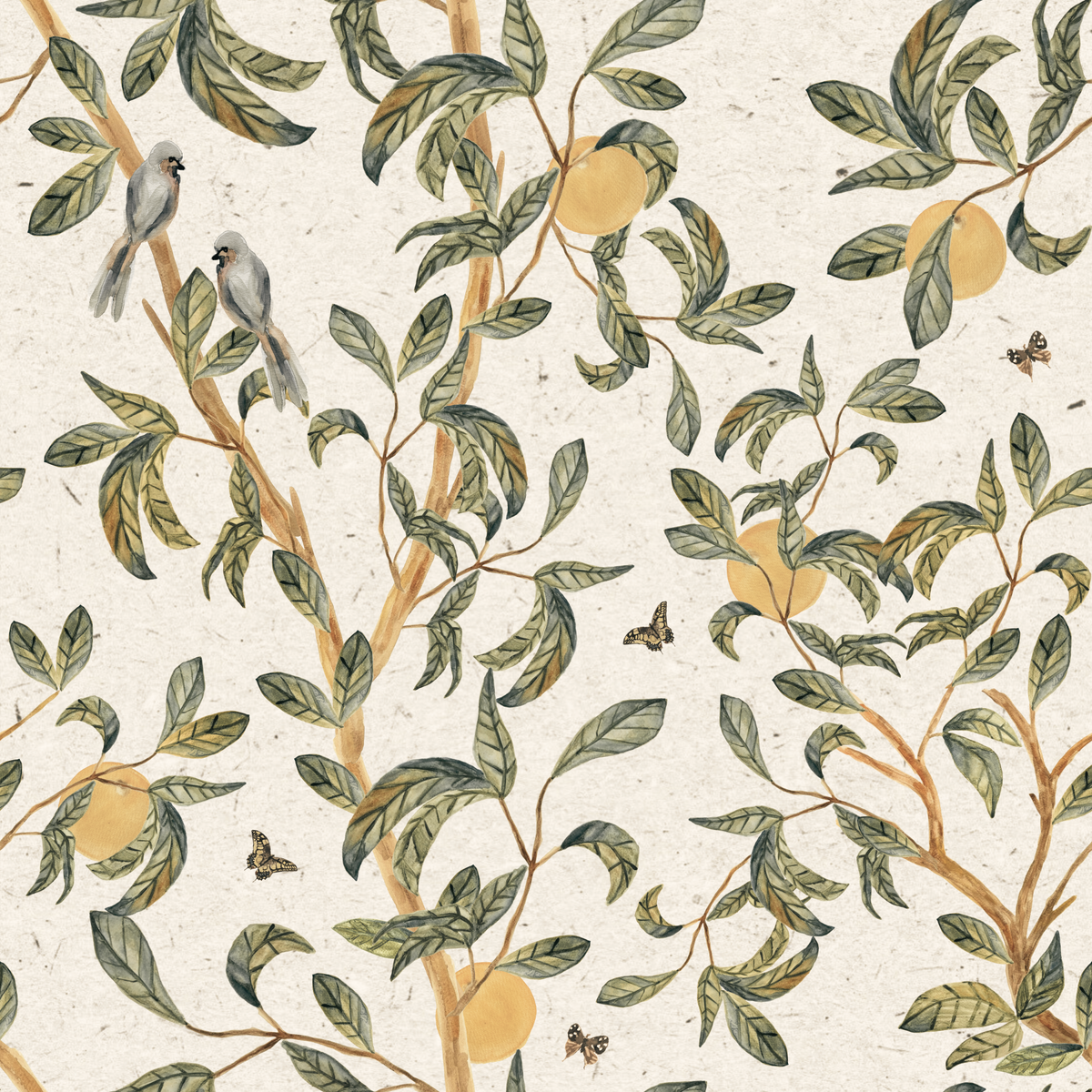 Orange Tree Wallpaper⁠ in your room — zoomed