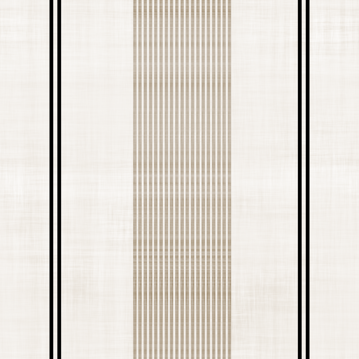 Beige and Black Stripe Linen Look Texture Wallpaper⁠ in your room — zoomed