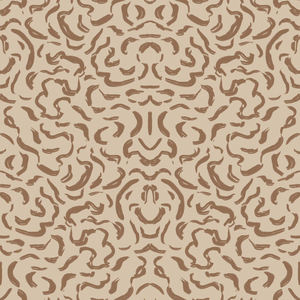 Organic Mocha Brushstroke Pattern Wallpaper⁠