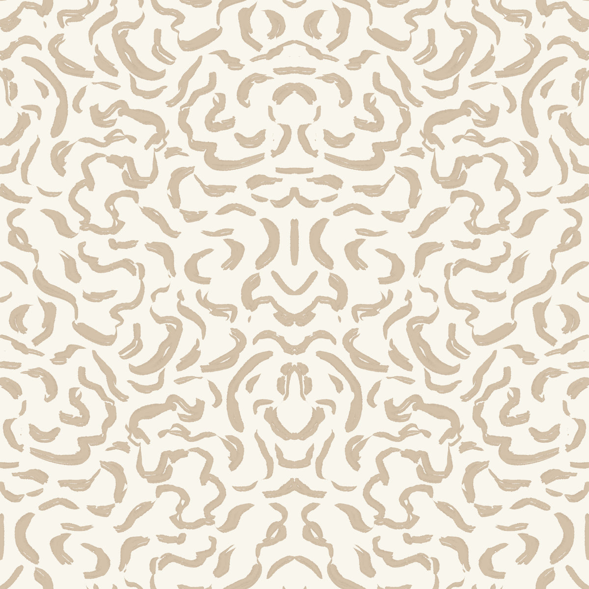 Soft Beige Hand-Drawn Curves Wallpaper⁠