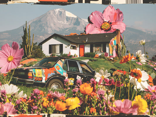 Surreal Alpine Floral Meadow Wall Mural