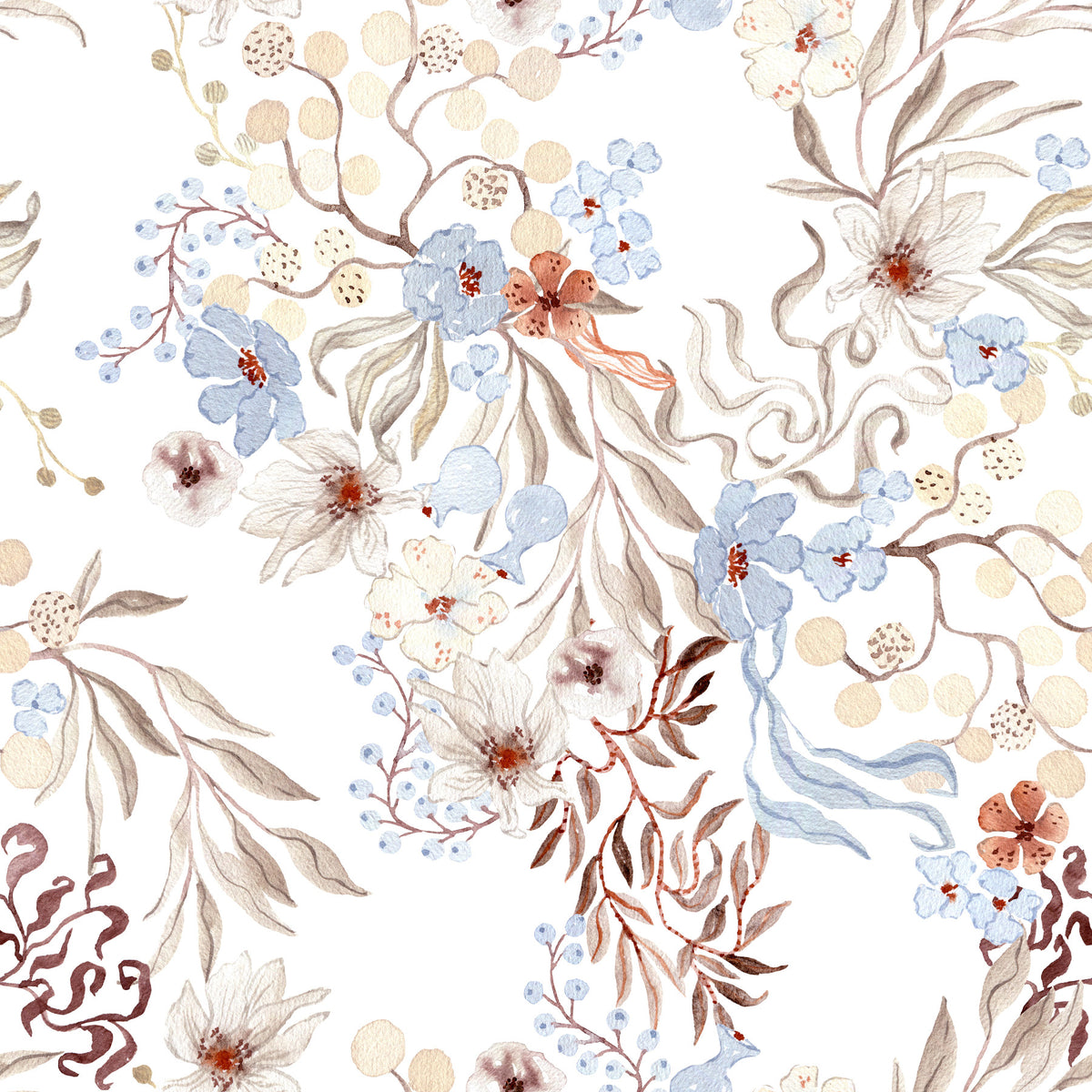 Ethereal Botanical Field Wallpaper⁠