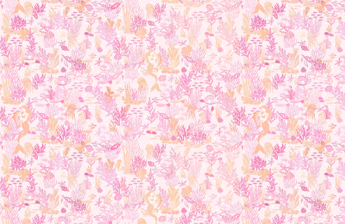 Pink Mermaid Underwater Fantasy Wallpaper⁠